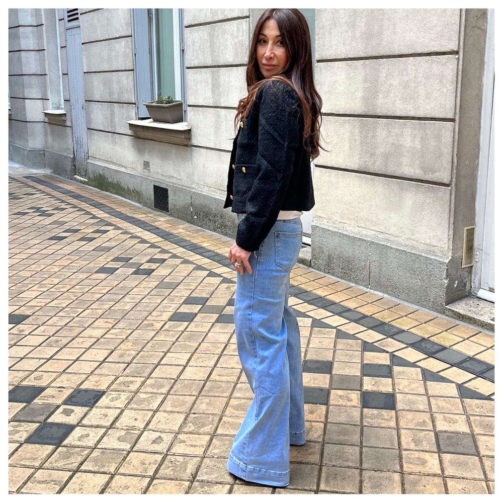#20 PARIS CHIC FABULOUS SAILOR STYLE WIDE LEG JEANS - Picture 6 of 7